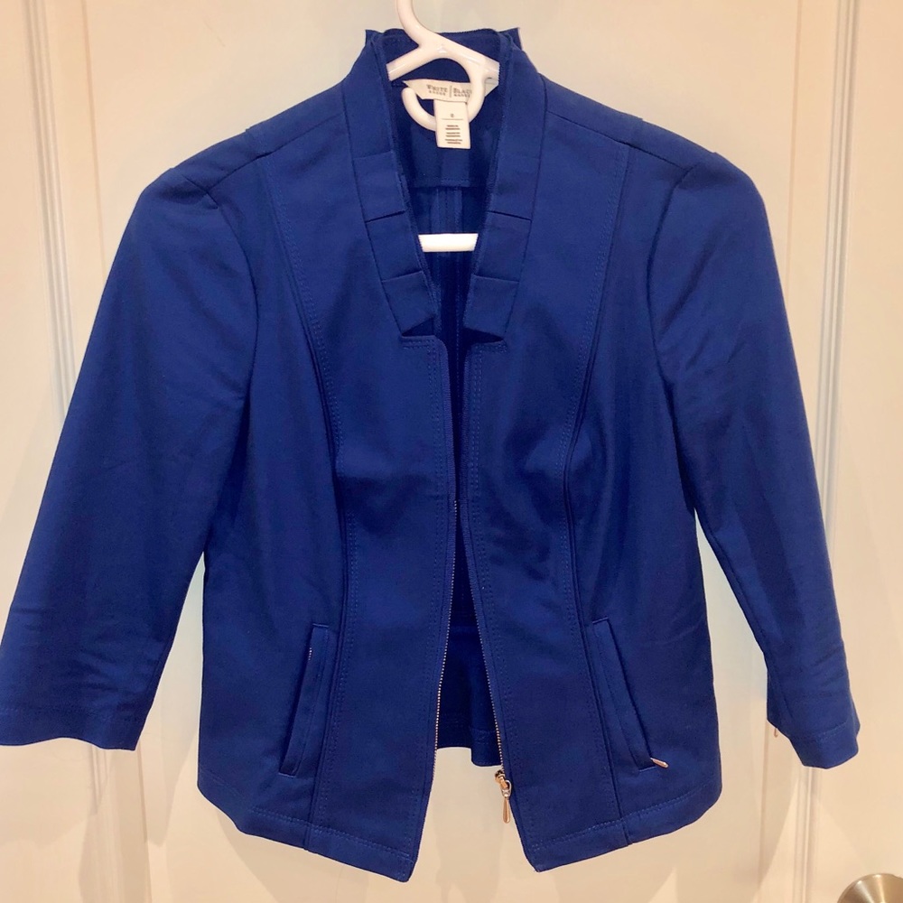 WHBM royal blue 3/4 sleeve blazer size 0